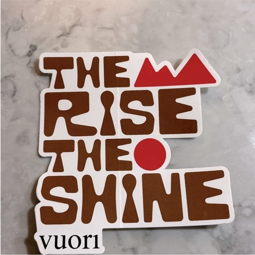 Vuori Brown and Red Sticker - The Rise The Shine